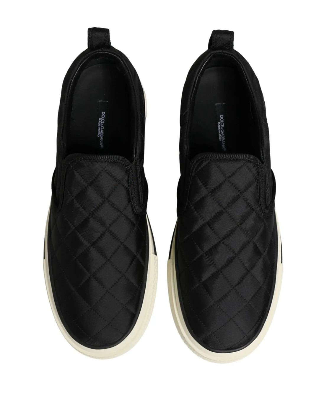 Dolce &amp; Gabbana Black Quilted Slip On Low Top Sneakers Shoes