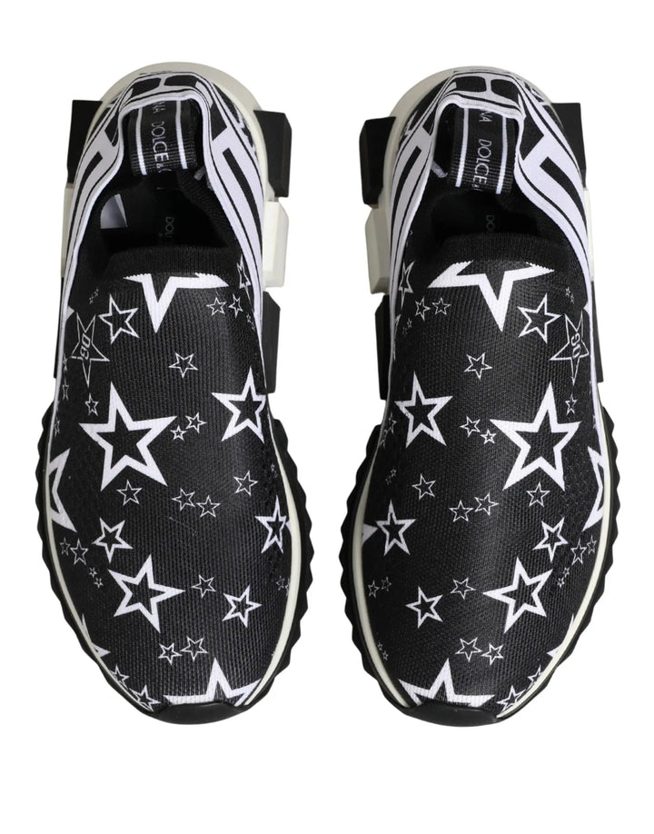 Dolce &amp; Gabbana Black Stars Logo SORRENTO Sneakers Shoes