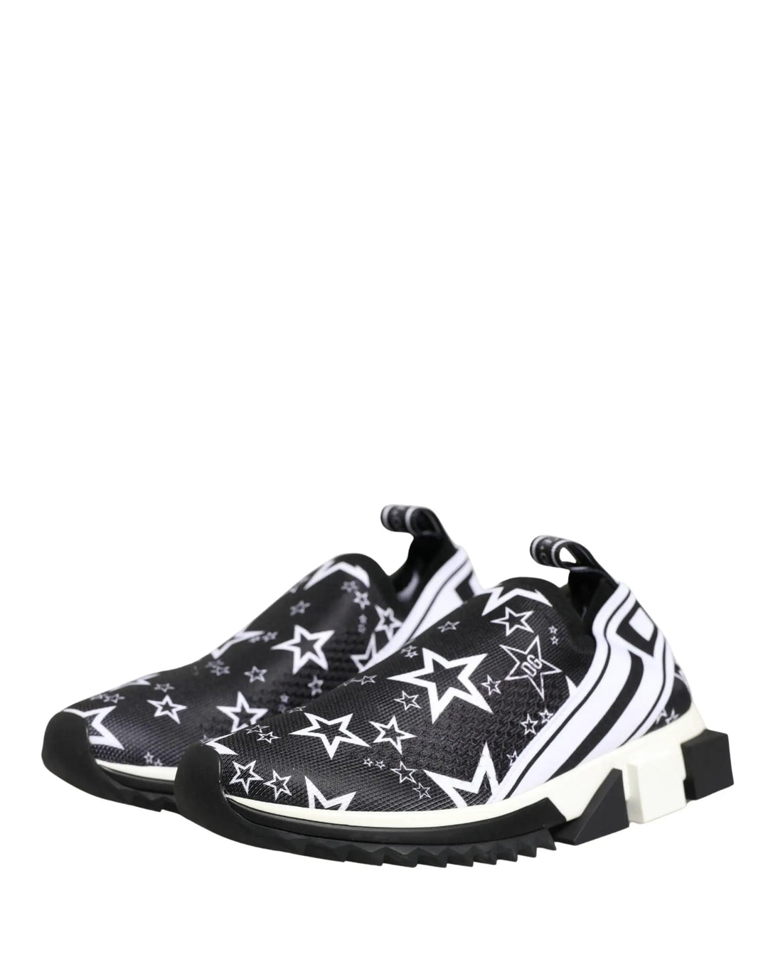 Dolce &amp; Gabbana Black Stars Logo SORRENTO Sneakers Shoes