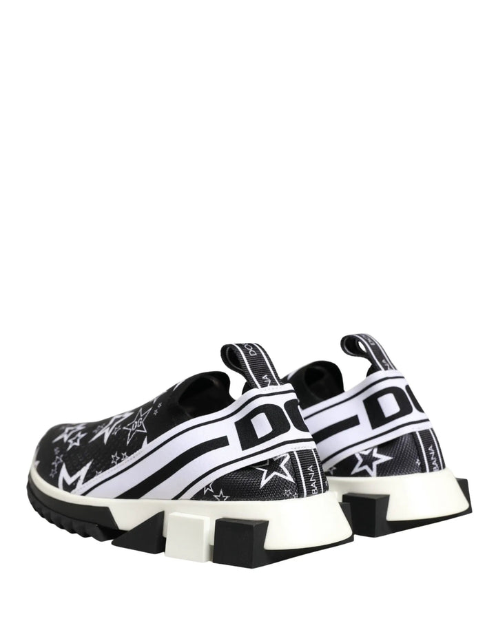 Dolce &amp; Gabbana Black Stars Logo SORRENTO Sneakers Shoes