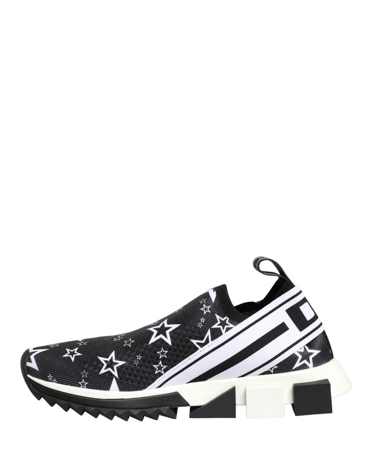 Dolce &amp; Gabbana Black Stars Logo SORRENTO Sneakers Shoes