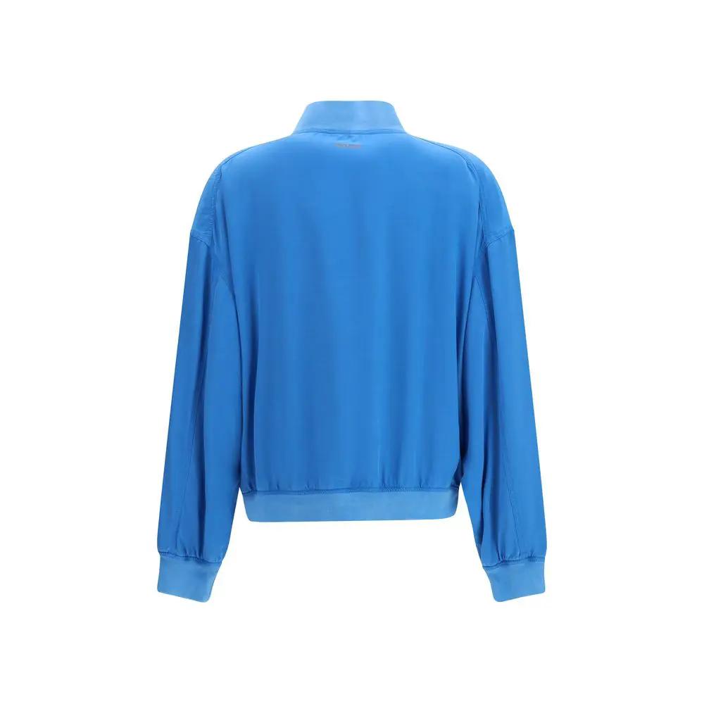 Versace Sample Sale | Versace Blue Silk Bomber - | Designer outlet