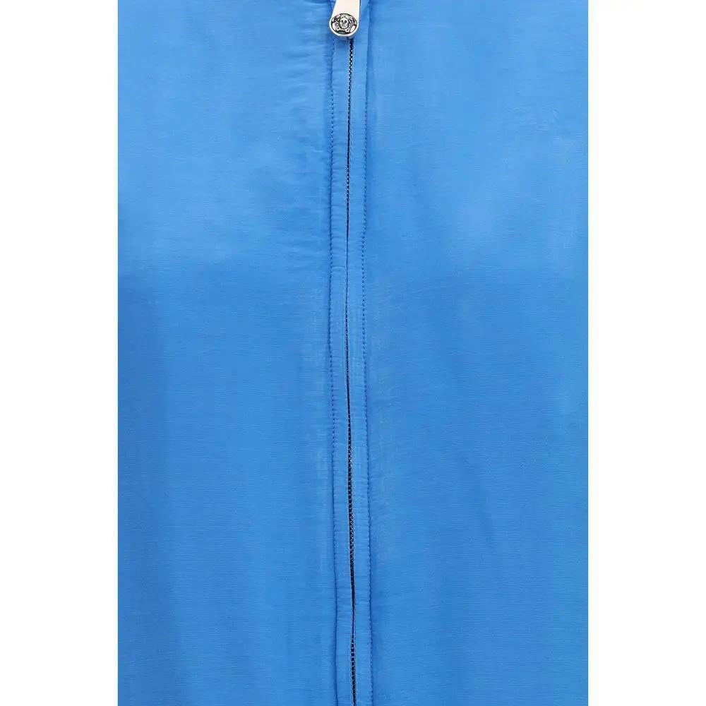 Versace Sample Sale | Versace Blue Silk Bomber - | Designer outlet