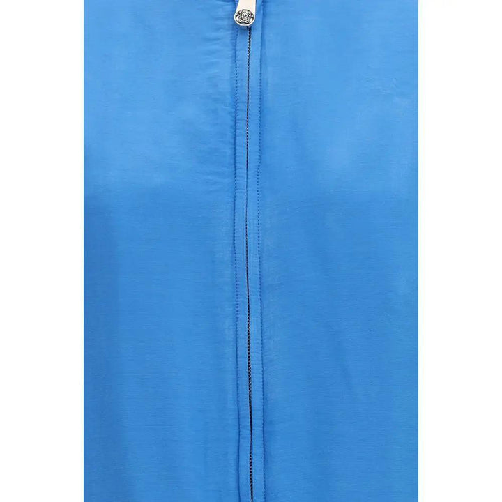 Versace Sample Sale | Versace Blue Silk Bomber - | Designer outlet