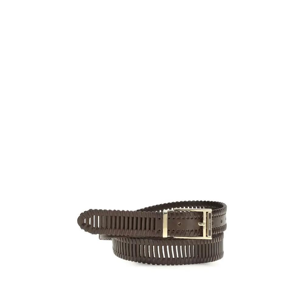 Ferragamo Sample Sale | Ferragamo Brown Calf Leather Bos Taurus Regular Belt - | Designer outlet