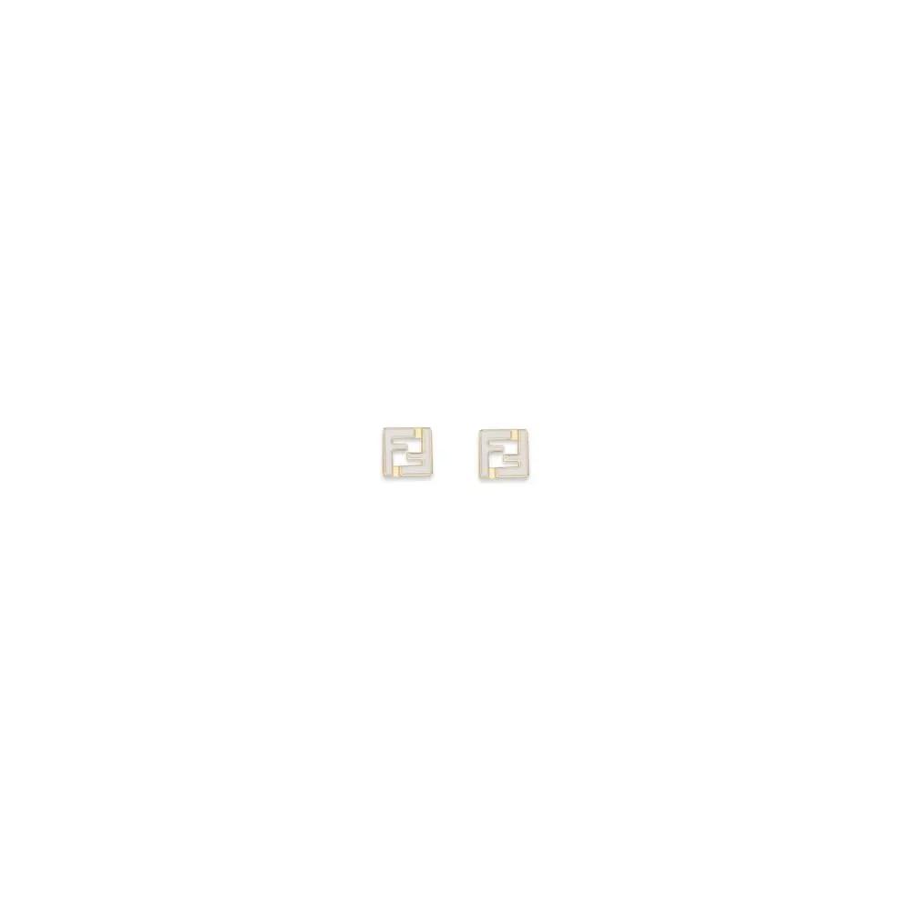 Fendi Sample Sale | Fendi White Brass Earrings - | Designer outlet