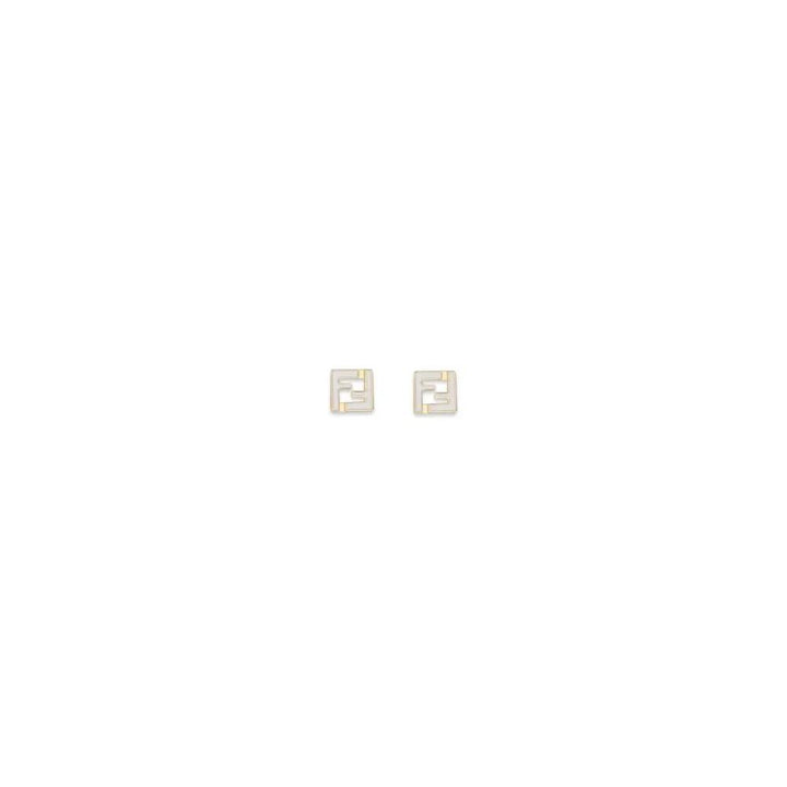 Fendi Sample Sale | Fendi White Brass Earrings - | Designer outlet