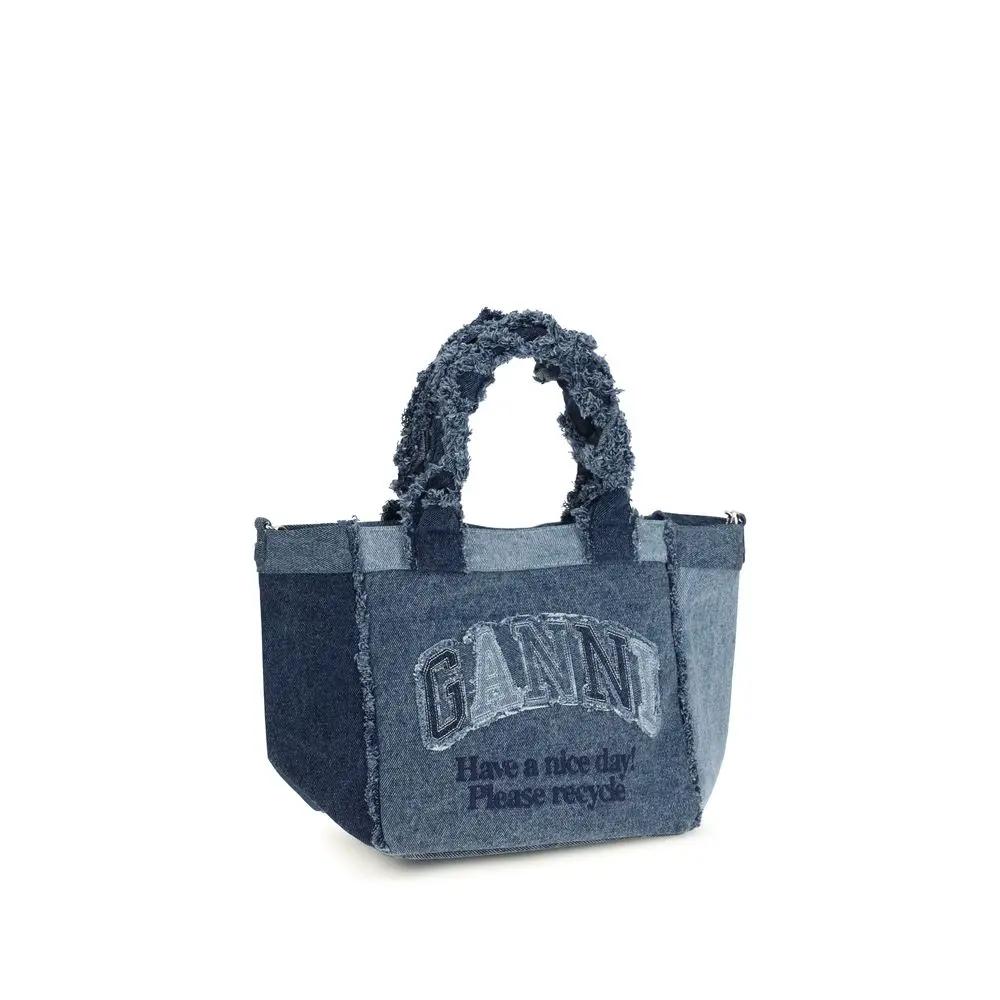 Ganni Sample Sale | Ganni Blue Cotton Handbag - | Designer outlet