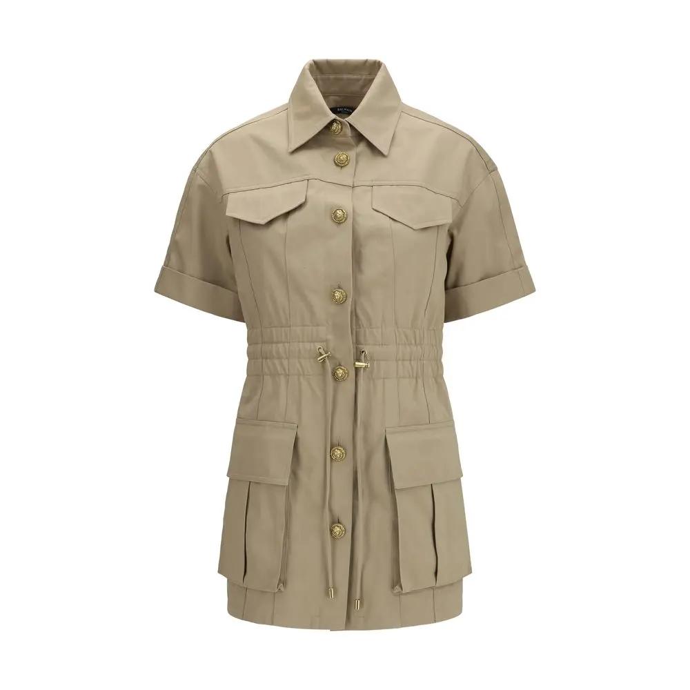 Balmain Sample Sale | Balmain Beige Cotton Casual Dress - | Designer outlet