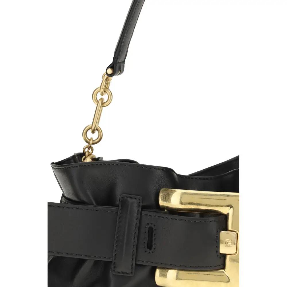 Balmain Sample Sale | Balmain Black Calf Leather Bos Taurus Shoulder Bag - | Designer outlet
