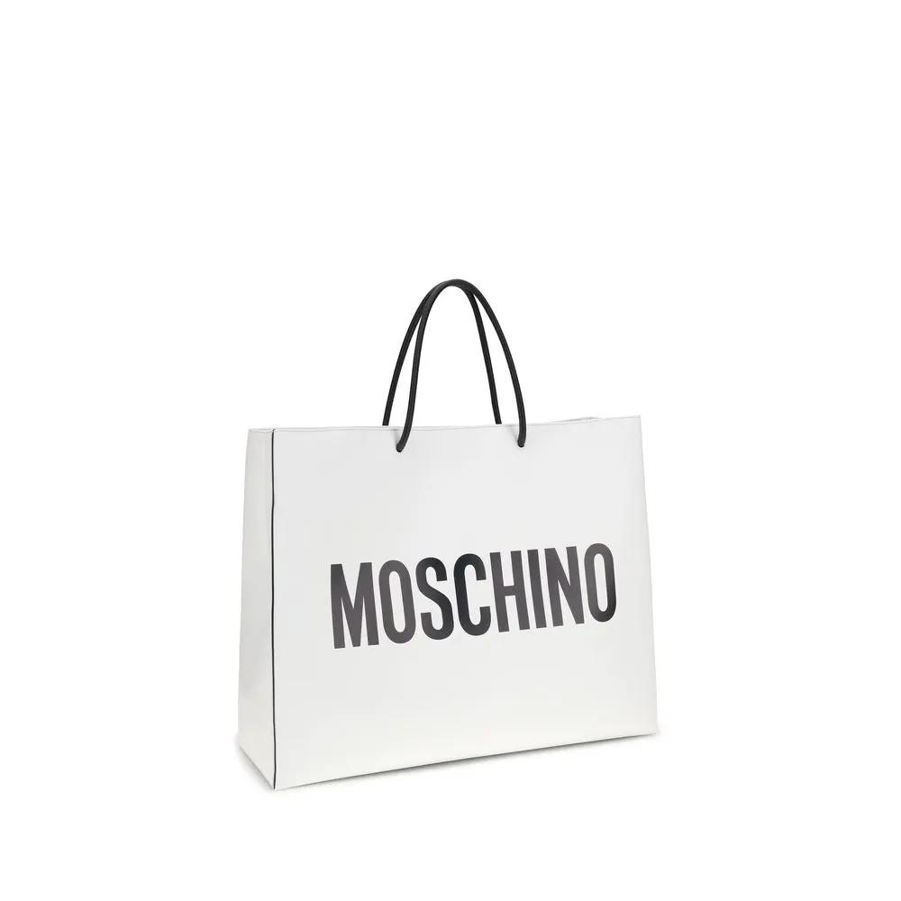 Moschino Sample Sale | Moschino White Calf Leather Bos Taurus Handbag - | Designer outlet