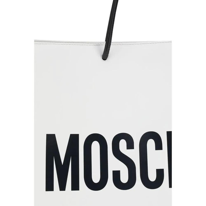 Moschino Sample Sale | Moschino White Calf Leather Bos Taurus Handbag - | Designer outlet