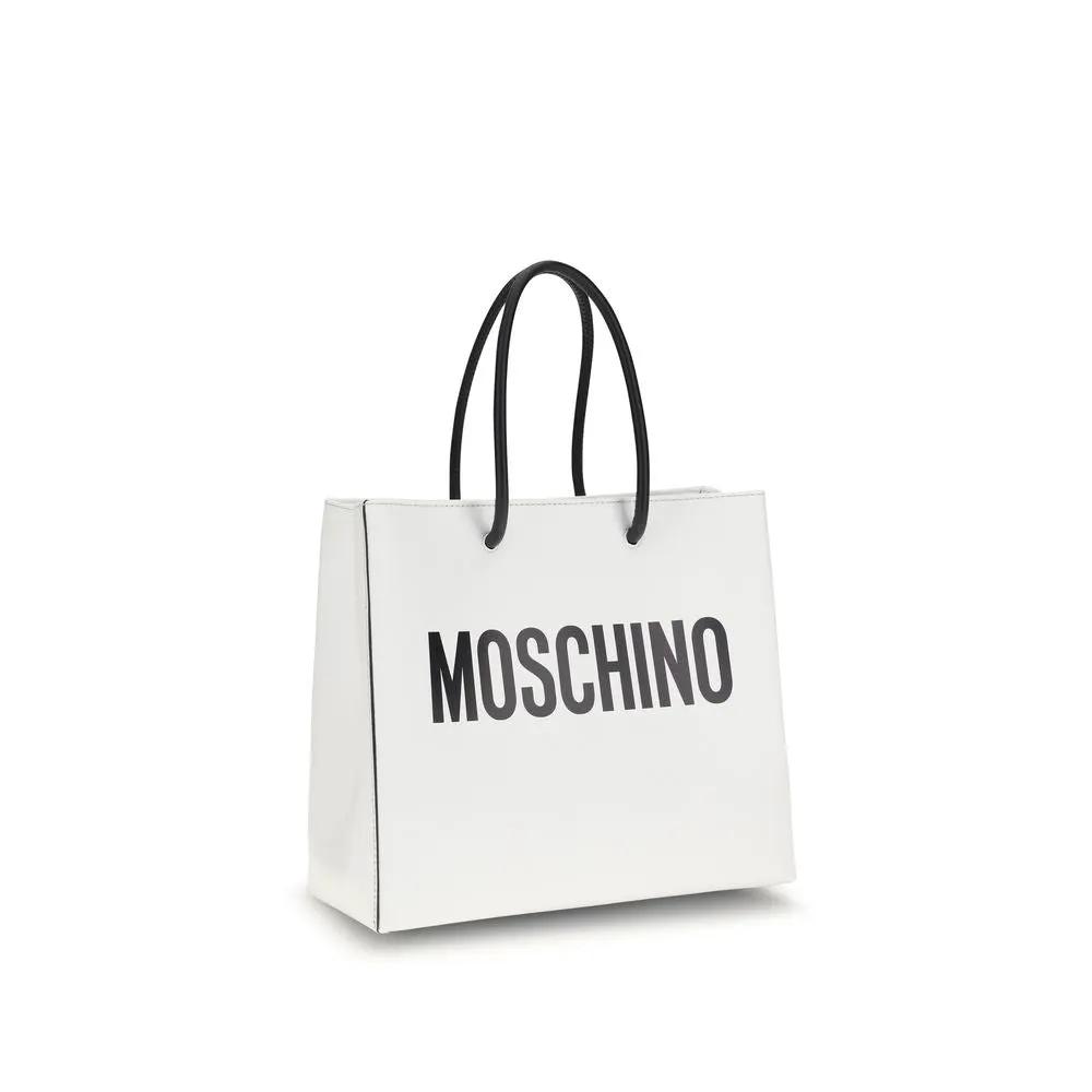 Moschino Sample Sale | Moschino White Calf Leather Bos Taurus Handbag - | Designer outlet
