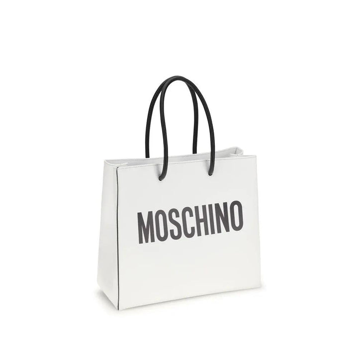 Moschino Sample Sale | Moschino White Calf Leather Bos Taurus Handbag - | Designer outlet