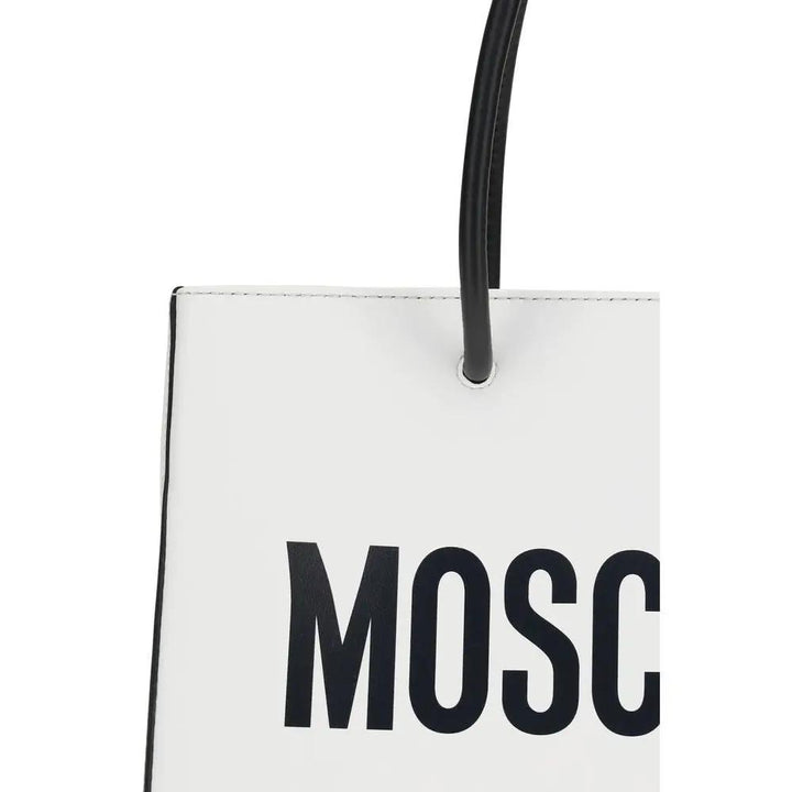 Moschino Sample Sale | Moschino White Calf Leather Bos Taurus Handbag - | Designer outlet