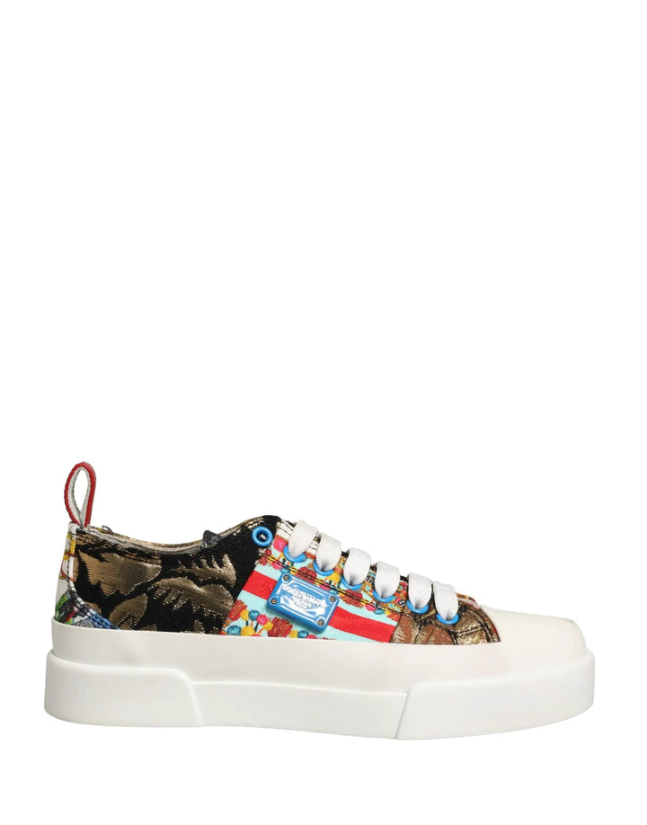 Dolce &amp; Gabbana Sample Sale | Dolce &amp; Gabbana Multicolor Patchwork Low Top Sneakers Shoes - | Designer outlet