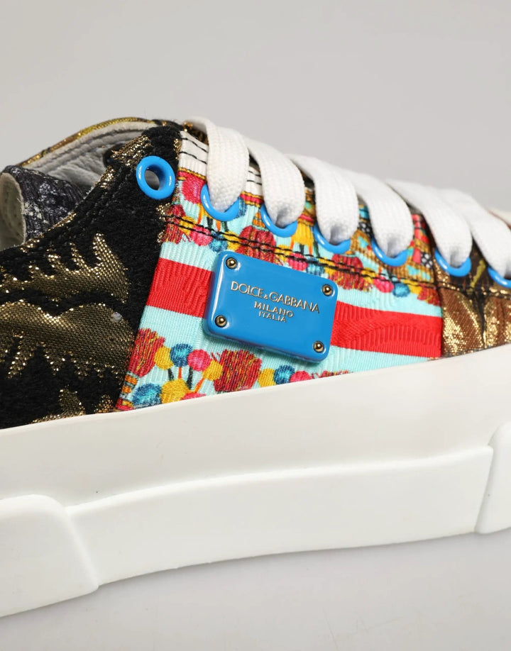 Dolce &amp; Gabbana Sample Sale | Dolce &amp; Gabbana Multicolor Patchwork Low Top Sneakers Shoes - | Designer outlet