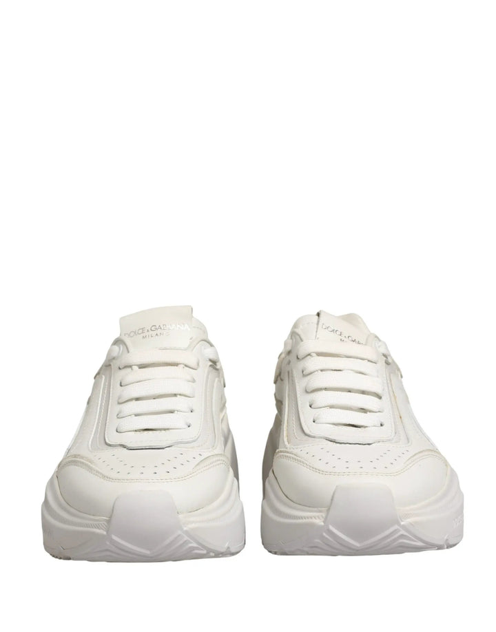 Dolce &amp; Gabbana White Leather Daymaster Low Top Sneakers Shoes