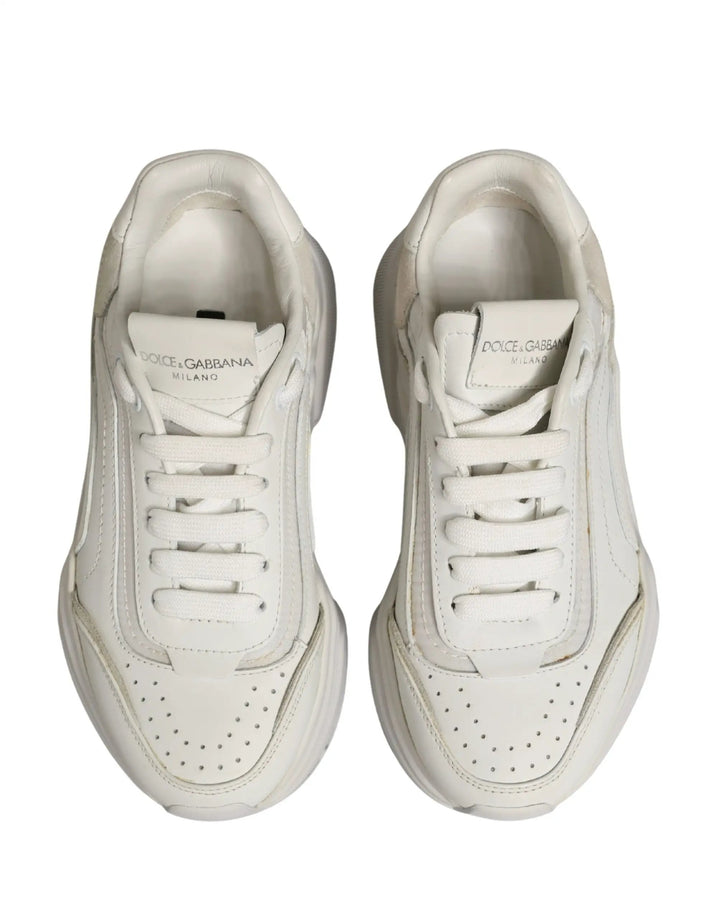 Dolce &amp; Gabbana White Leather Daymaster Low Top Sneakers Shoes