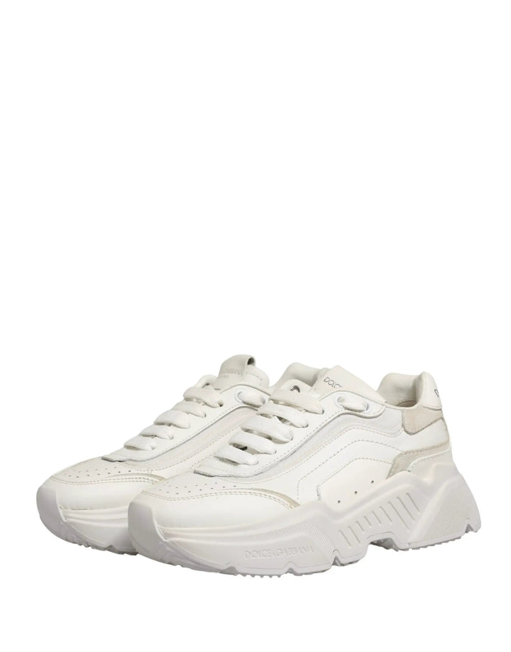 Dolce &amp; Gabbana White Leather Daymaster Low Top Sneakers Shoes