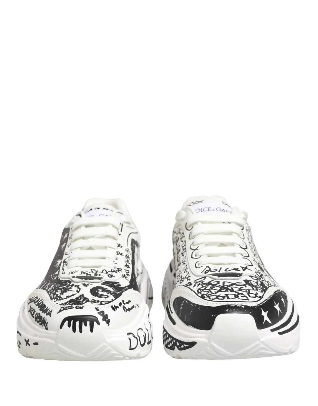 Dolce &amp; Gabbana White Daymaster Graffiti Low Top Sneakers Shoes