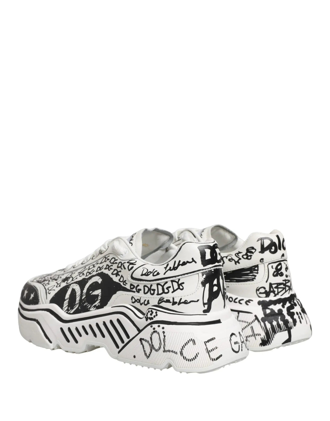 Dolce &amp; Gabbana White Daymaster Graffiti Low Top Sneakers Shoes