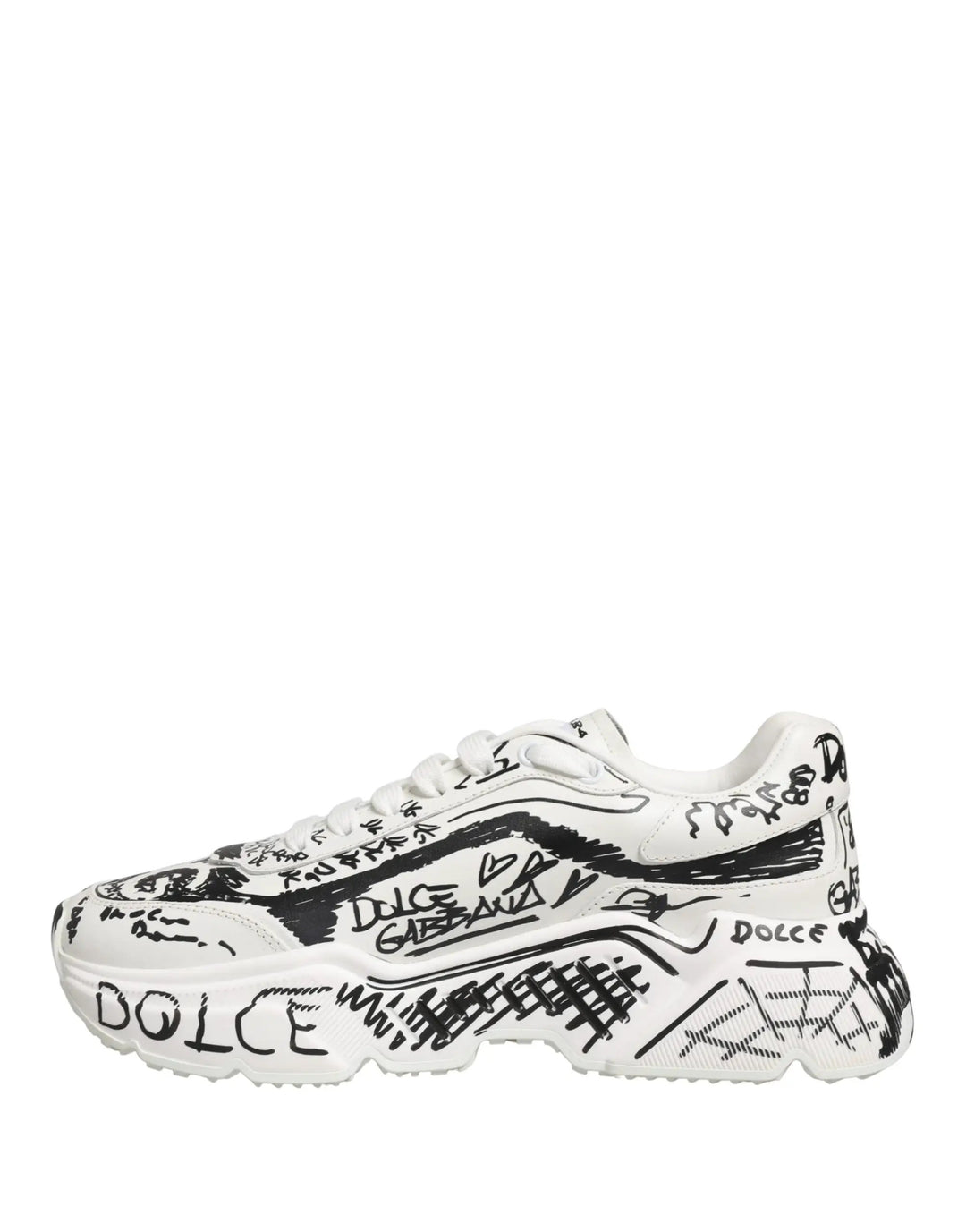 Dolce &amp; Gabbana White Daymaster Graffiti Low Top Sneakers Shoes