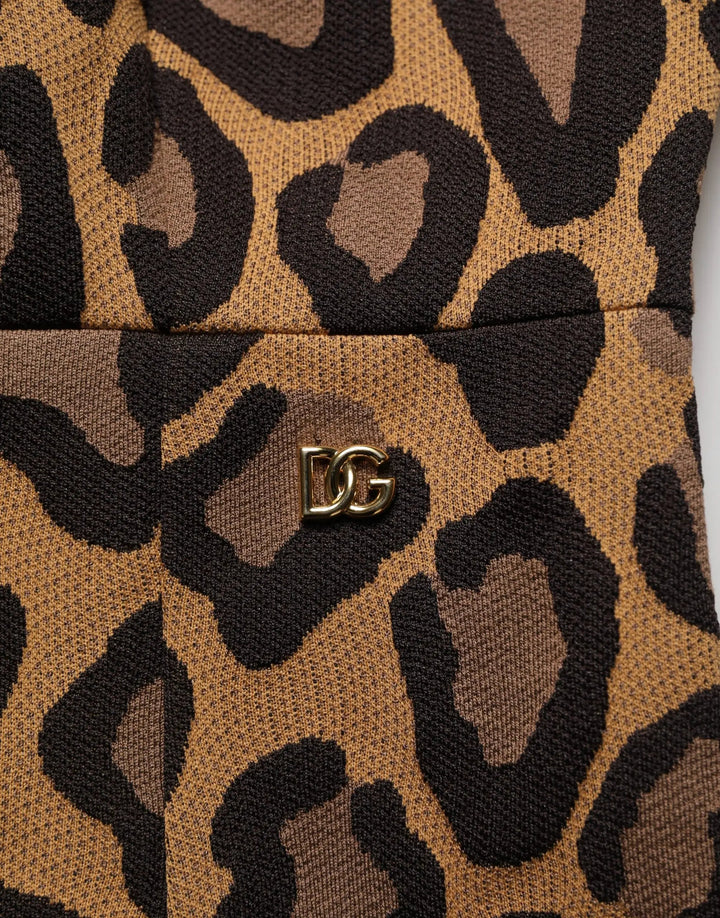 Dolce &amp; Gabbana Sample Sale | Dolce &amp; Gabbana Brown Leopard Jacquard Knee Length Dress - | Designer outlet
