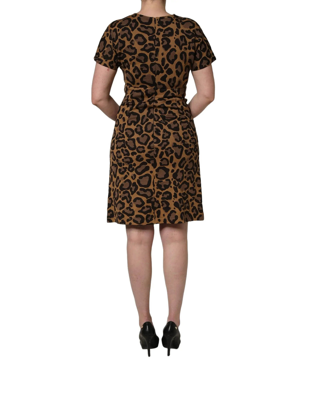 Dolce &amp; Gabbana Sample Sale | Dolce &amp; Gabbana Brown Leopard Jacquard Knee Length Dress - | Designer outlet