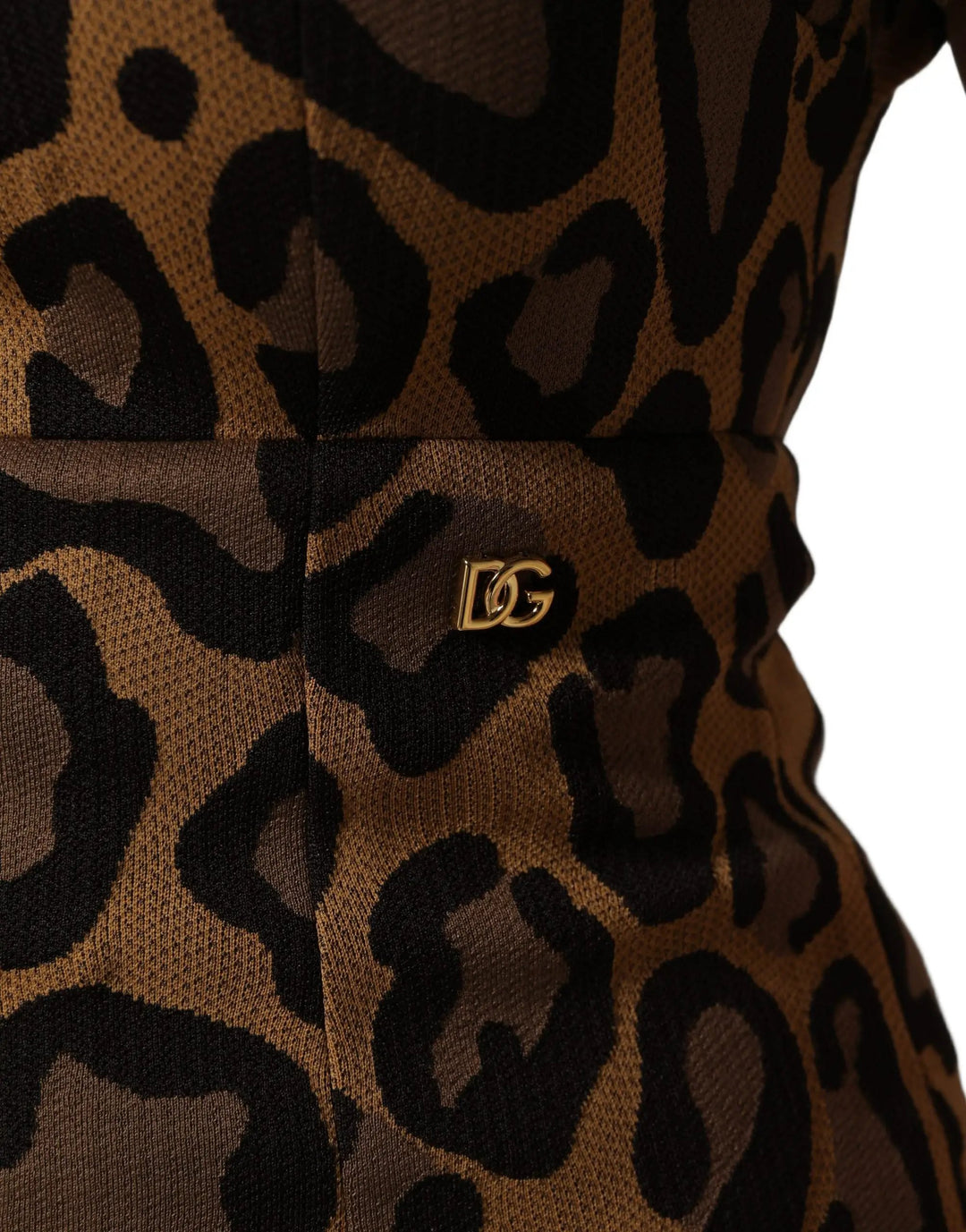 Dolce &amp; Gabbana Sample Sale | Dolce &amp; Gabbana Brown Leopard Jacquard Knee Length Dress - | Designer outlet