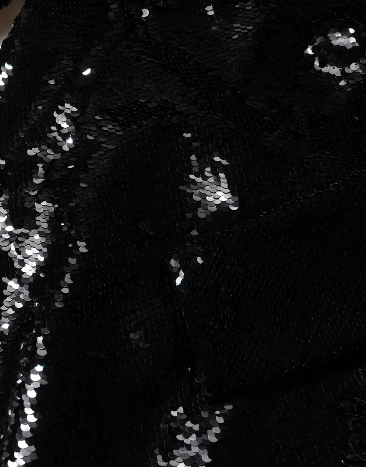 Dolce &amp; Gabbana Black Bodycon Mermaid Sequinned Gown Dress