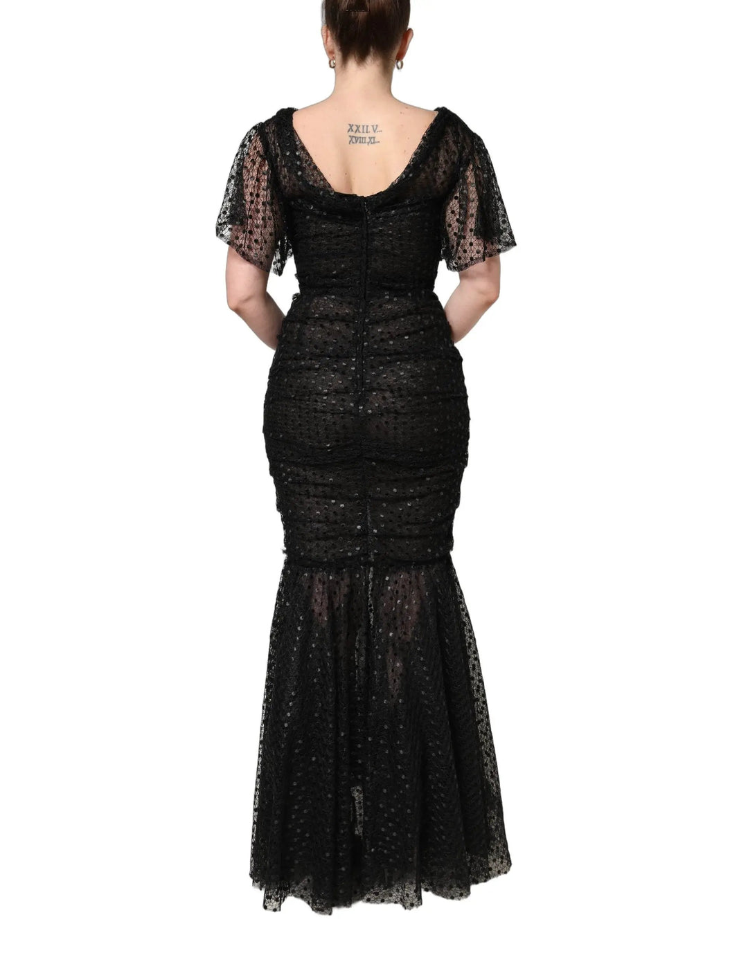 Dolce &amp; Gabbana Black Sequinned Mermaid Evening Gown Dress