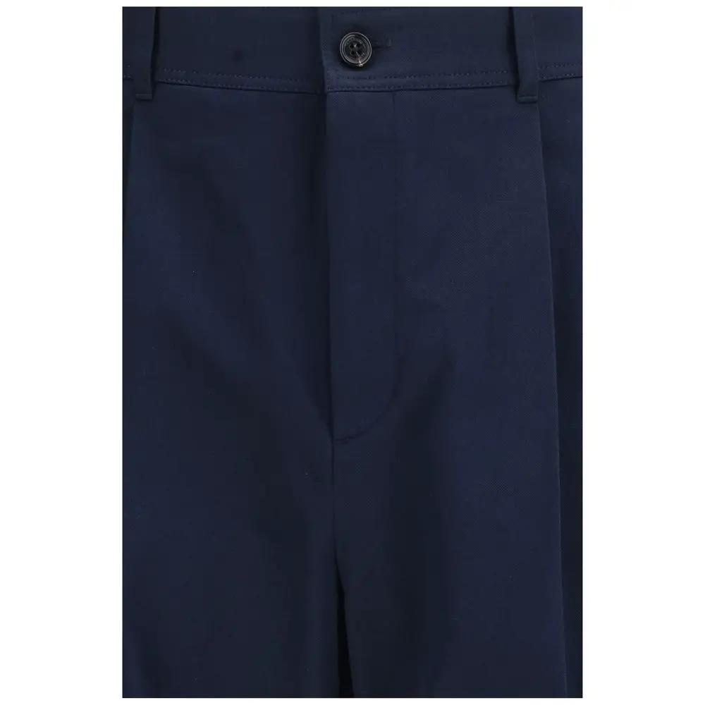 Valentino Garavani Blue Cotton Casual Pants