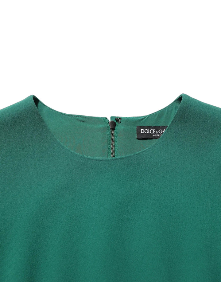 Dolce &amp; Gabbana Green Viscose Long Sleeves A-line Mini Dress