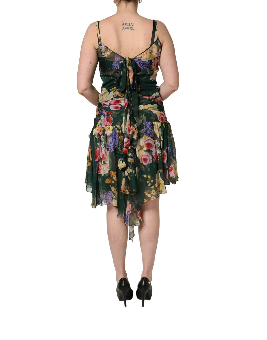 Dolce &amp; Gabbana Multicolor Floral Print Sleeveless Mini Dress