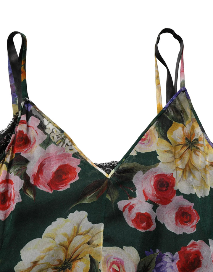 Dolce &amp; Gabbana Multicolor Floral Print Sleeveless Mini Dress