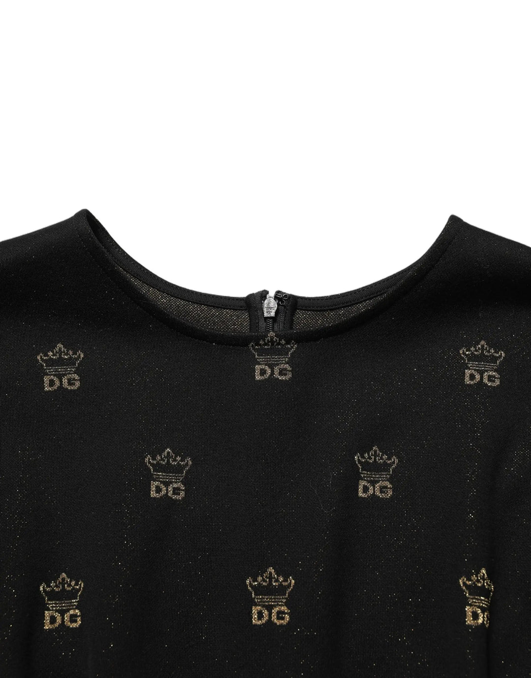 Dolce &amp; Gabbana Black DG Crown Short-Sleeve Sheath Dress
