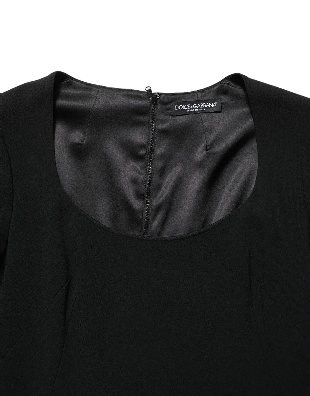 Roberto Cavalli Black Long Sleeves Scoop Neck Mini Dress