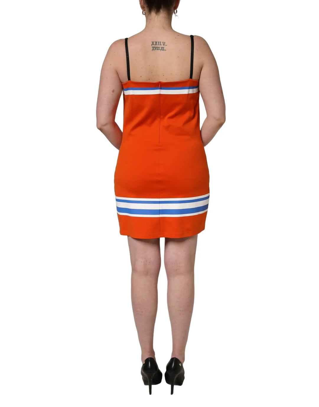 Dolce &amp; Gabbana Orange Cotton Superbowl Football Inspired Mini Dress