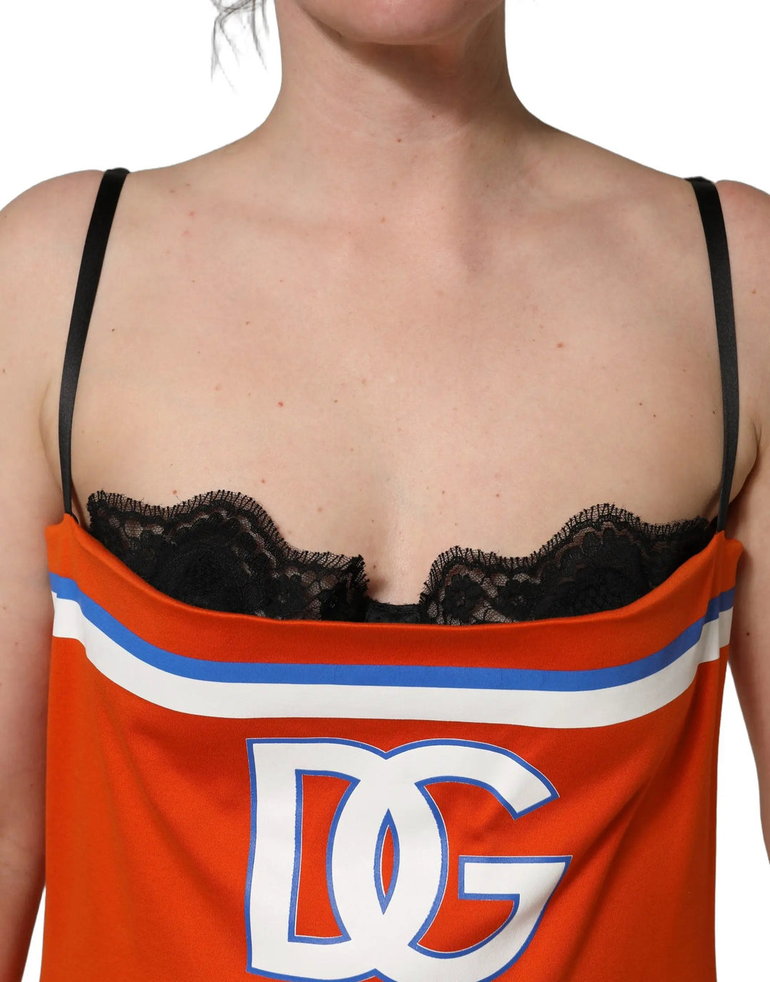 Dolce &amp; Gabbana Orange Cotton Superbowl Football Inspired Mini Dress
