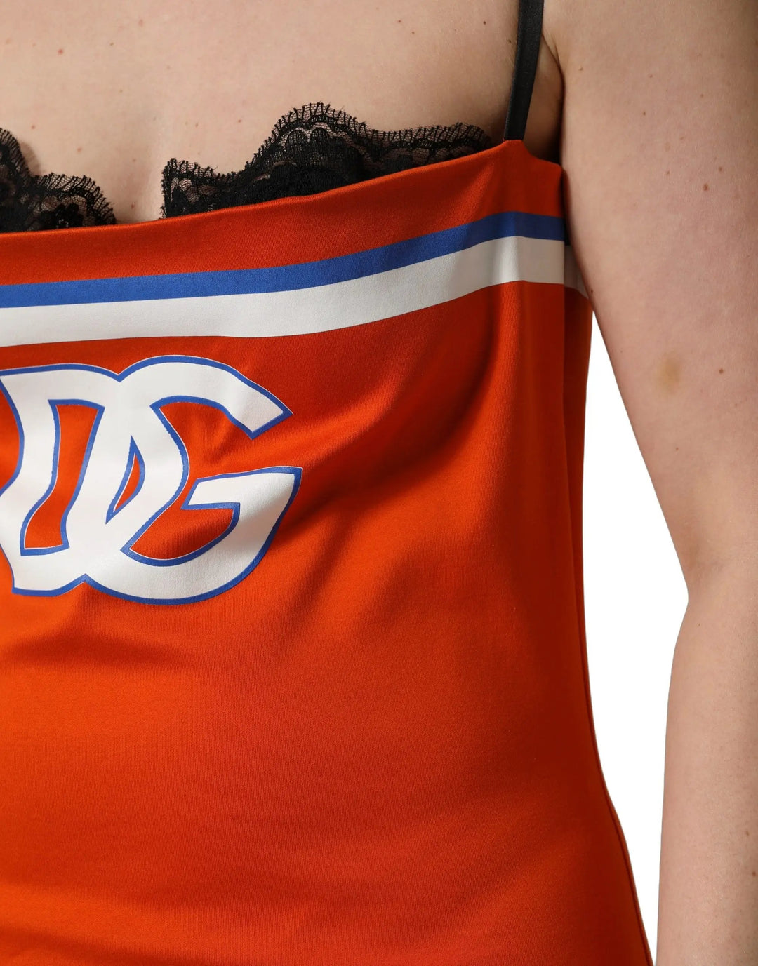 Dolce &amp; Gabbana Orange Cotton Superbowl Football Inspired Mini Dress