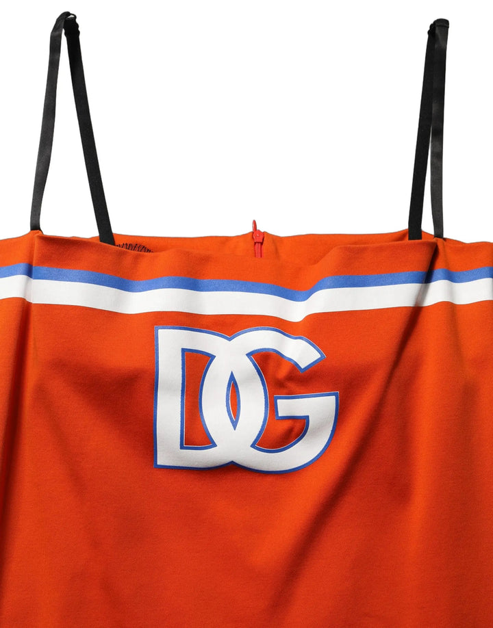 Dolce &amp; Gabbana Orange Cotton Superbowl Football Inspired Mini Dress