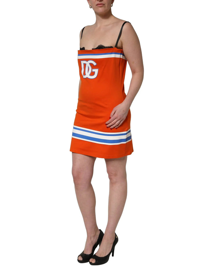 Dolce &amp; Gabbana Orange Cotton Superbowl Football Inspired Mini Dress