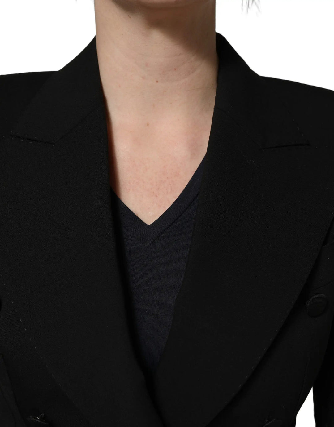 Dolce &amp; Gabbana Sample Sale | Dolce &amp; Gabbana Black Wool DoubleBreasted Lace Sleeve Jacket - | Designer outlet