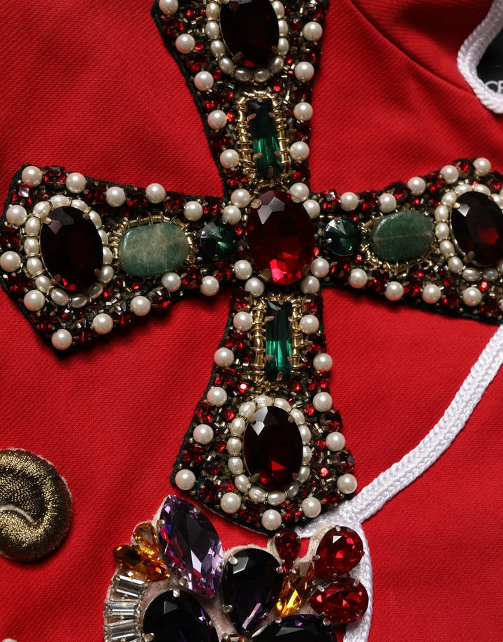 Dolce &amp; Gabbana Sample Sale | Dolce &amp; Gabbana Multicolor Asymmetrical Ornate Jewel Cropped Jacket - | Designer outlet