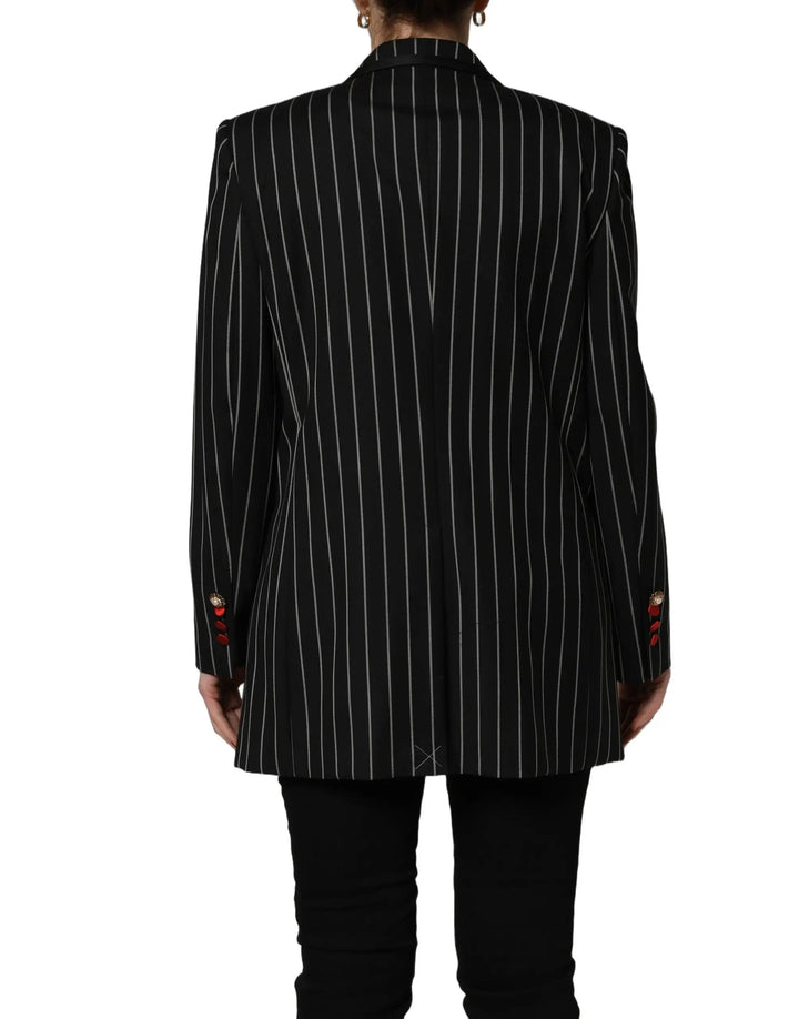 Dolce &amp; Gabbana Sample Sale | Dolce &amp; Gabbana Black Stripe Double-Breasted Blazer Jacket - | Designer outlet
