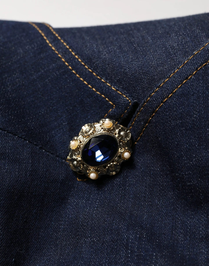 Dolce &amp; Gabbana Sample Sale | Dolce &amp; Gabbana Blue Single-Breasted Denim Blazer Jacket - | Designer outlet