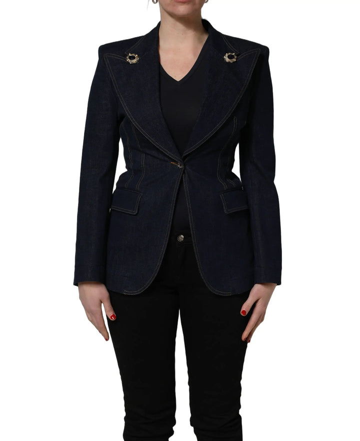 Dolce &amp; Gabbana Sample Sale | Dolce &amp; Gabbana Blue Single-Breasted Denim Blazer Jacket - | Designer outlet