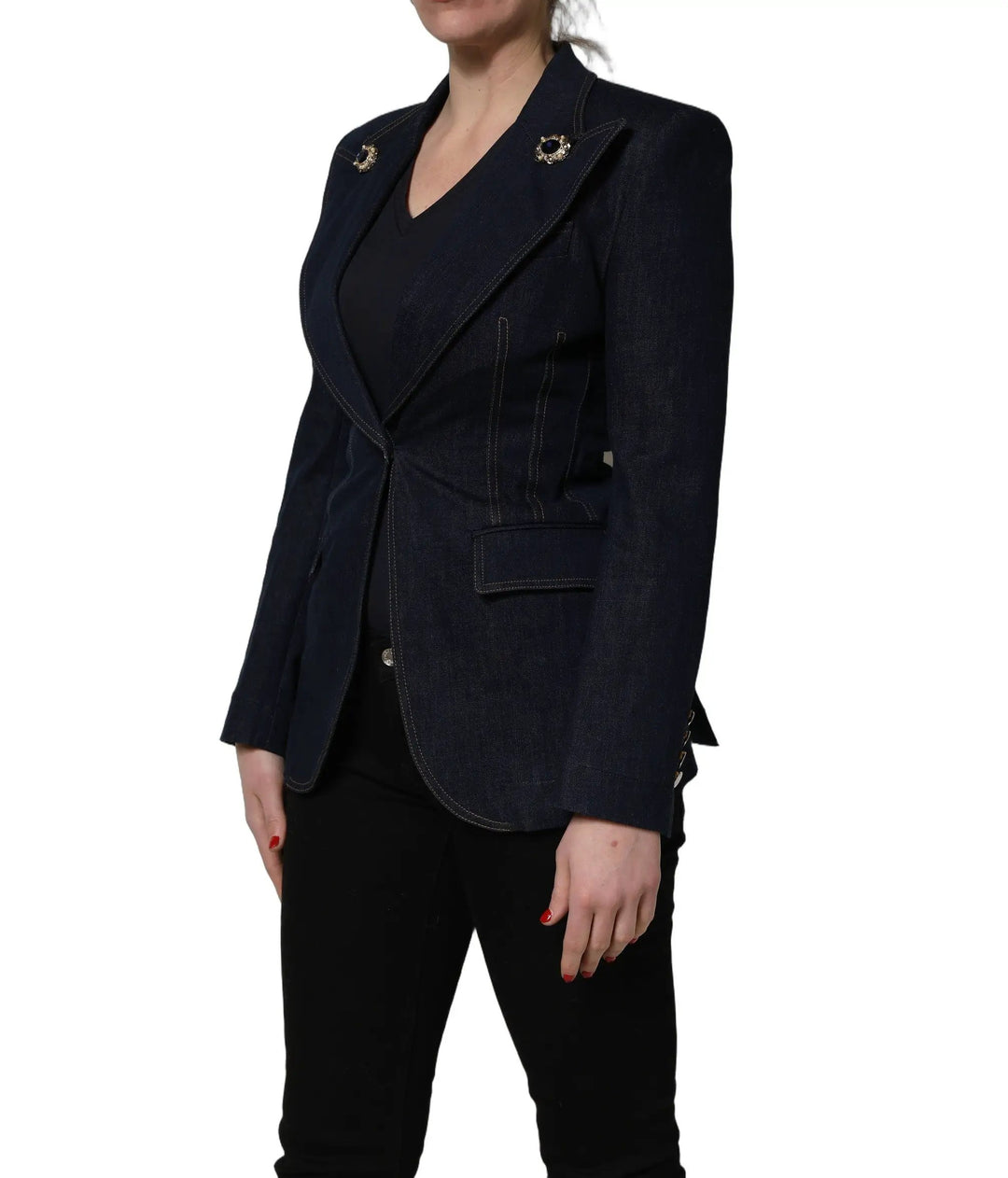 Dolce &amp; Gabbana Sample Sale | Dolce &amp; Gabbana Blue Single-Breasted Denim Blazer Jacket - | Designer outlet