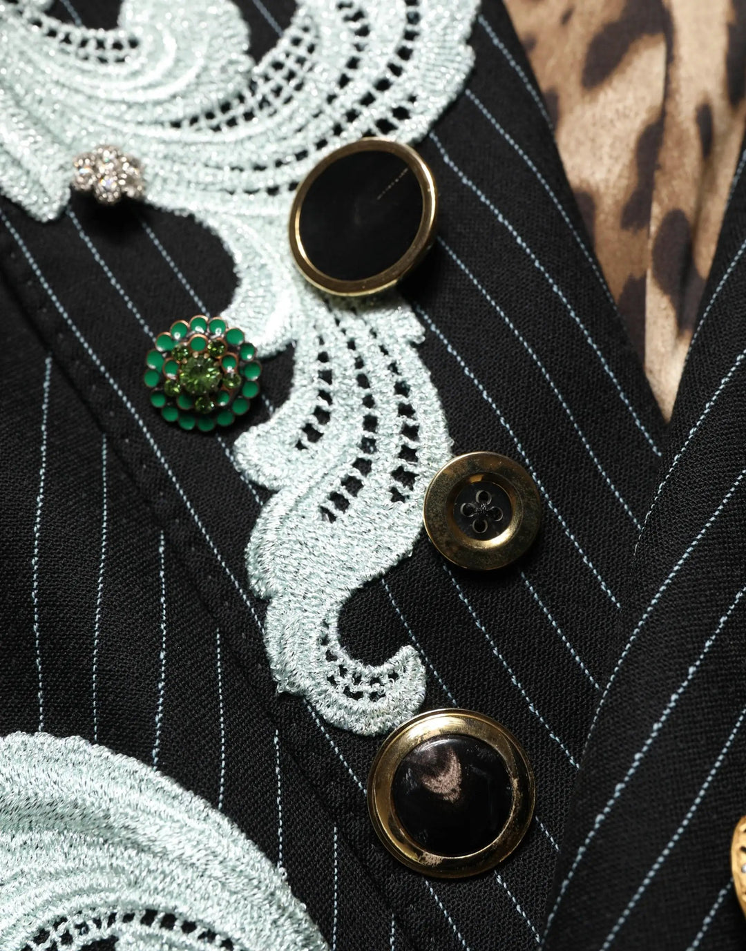 Dolce &amp; Gabbana Sample Sale | Dolce &amp; Gabbana Black Stripe Double-Breasted Blazer Jacket - | Designer outlet